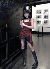 Minivestido de cuadros grunge