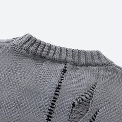 Grunge Sprühfarbe Distressed Strickpullover