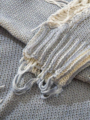 Grunge-Pullover mit Quasten im Used-Look