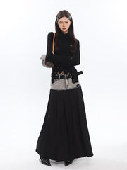 Grunge Rollkragenpullover im Used-Look