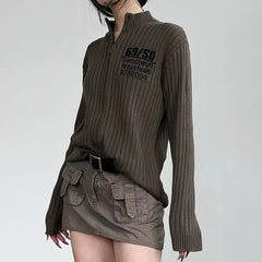 Grunge-Cardigan mit Reißverschluss