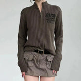 Grunge-Cardigan mit Reißverschluss