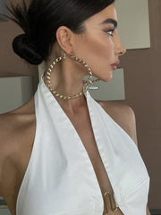 Neckholder-Crop-Top mit Wickeldesign