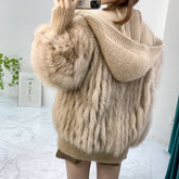 Women Thick Fur Knitted Hoodies