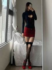 Oberteil mit Herzausschnitt und Schleife