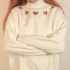 Heart Cut Out Sweatshirt
