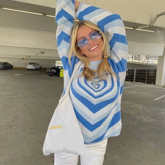 Suéter con corazón Y2K