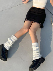 Minirock mit Netzdetail und hoher Taille