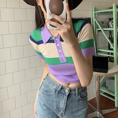 Geripptes Crop-Top im Indie-Ästhetik-Stil