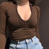 Indie-Ästhetik-Top mit Reißverschluss