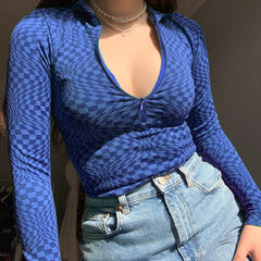 Indie-Ästhetik-Top mit Reißverschluss