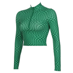 Indie-Ästhetik-Top mit Reißverschluss