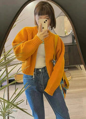 Indie-Strickjacke mit Reißverschluss