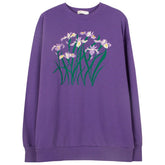 Sweatshirt mit Iris-Stickerei