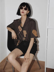 Kurzarmbluse im japanischen Stil