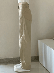 Vintage khaki straight cut boyfriend jeans