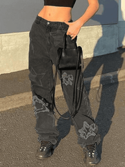 Vaqueros boyfriend rotos con parche de estrella vintage