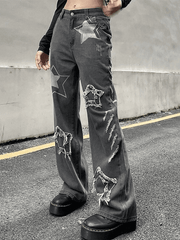 Vaqueros boyfriend rotos con parche de estrella vintage