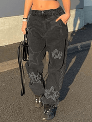 Vaqueros boyfriend rotos con parche de estrella vintage