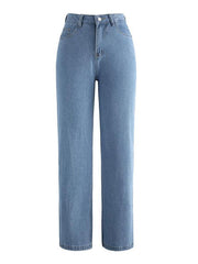 Washed high waisted boyfriend jeans