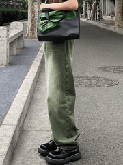 Vaqueros boyfriend vintage lavados en verde