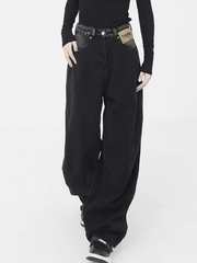 Vaqueros boyfriend negros retro lavados