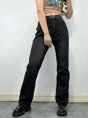 Washed vintage black boyfriend jeans