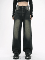 Vaqueros boyfriend vintage con bordes deshilachados