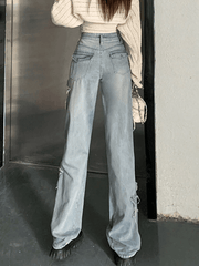 Boyfriendjeans im Vintage-Look mit Stern-Patch