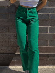 Vintage washed green boyfriend jeans