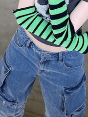 Vintage Washed Pocket Baggy Cargo Jeans