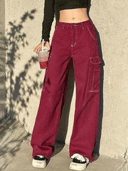 Vintage Seam Detail Baggy Cargo Jeans