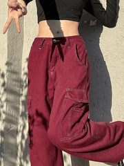 Vintage Seam Detail Baggy Cargo Jeans