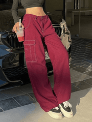 Vintage Seam Detail Baggy Cargo Jeans