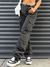 Vaqueros cargo holgados con bolsillo de parche vintage