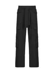 Vaqueros cargo descoloridos con bolsillos de parche