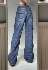 Faded cargo jeans with pocket