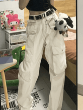 Y2K Patch Pocket Straight Cargo Jeans