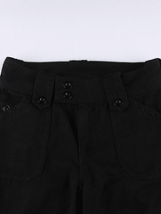 Gerade Cargojeans mit Knöpfen