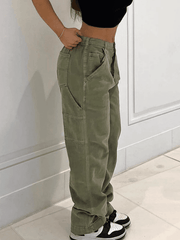 Vintage Washed Green Cargo Jeans