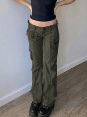 Vintage cargo jeans with buckle pocket