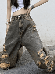 Zerrissene Jeans aus Stonewashed-Denim