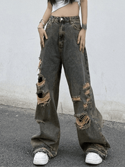 Zerrissene Jeans aus Stonewashed-Denim