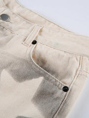 Contrast high waisted star jeans