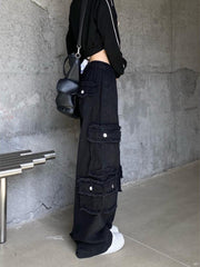 Multi-Pocket Vintage Baggy Cargo Jeans