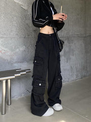 Multi-Pocket Vintage Baggy Cargo Jeans