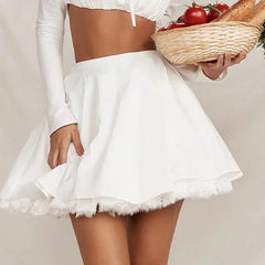 Minirock in A-Linie mit Spitze