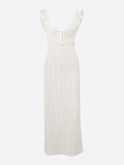 Rückenfreies Maxikleid mit tiefem Ausschnitt und Spitze