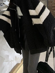 Gestreifte Spleißjacke aus Lammwolle