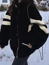 Gestreifte Spleißjacke aus Lammwolle